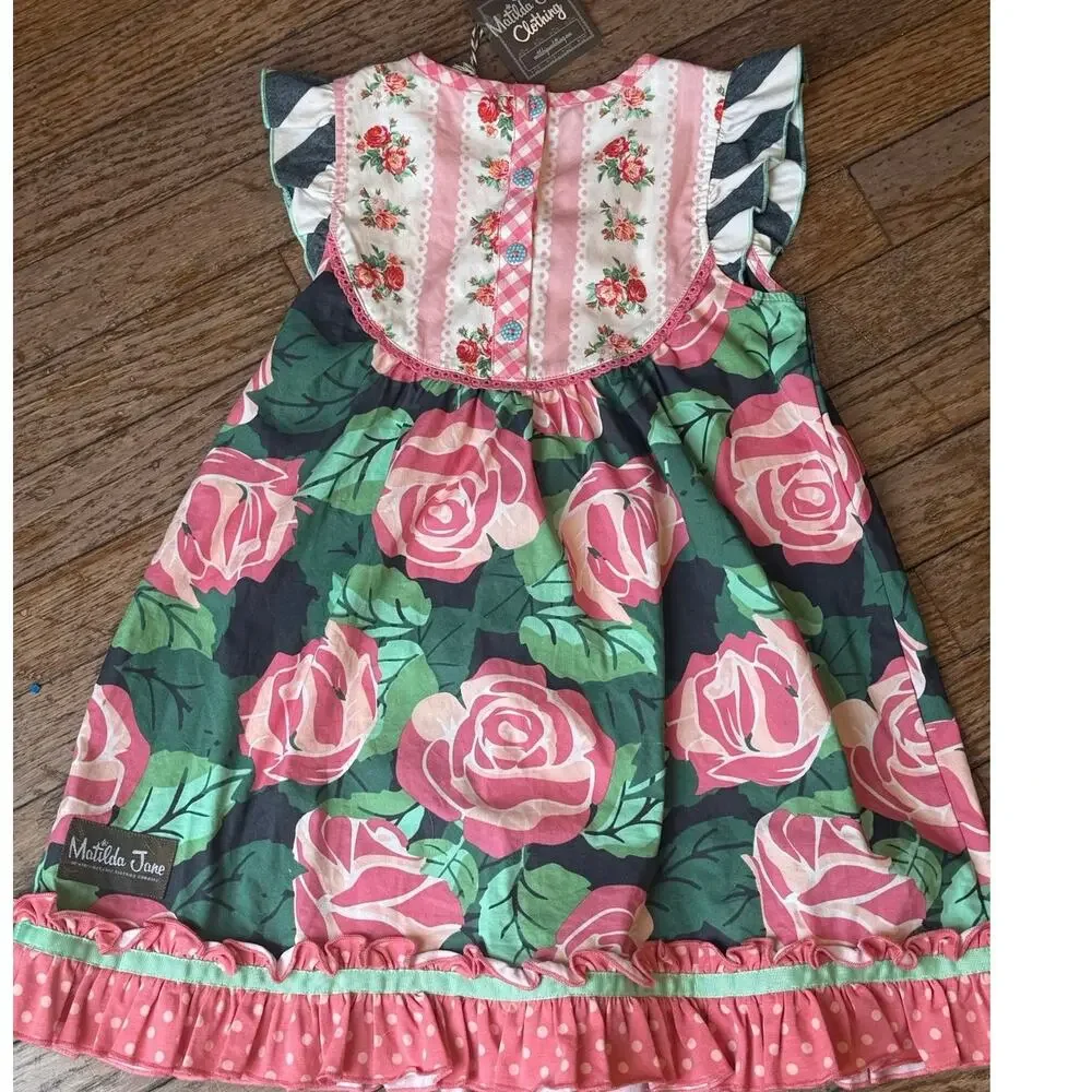 NWT Matilda Jane Brilliant Daydream All Abloom Dress Girls Size 6 Boutique Roses